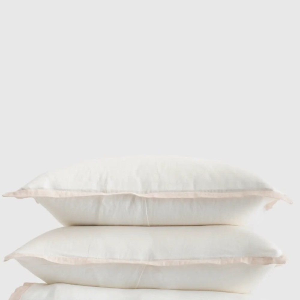 New Shams Standard Contrast Flange European Linen Quince